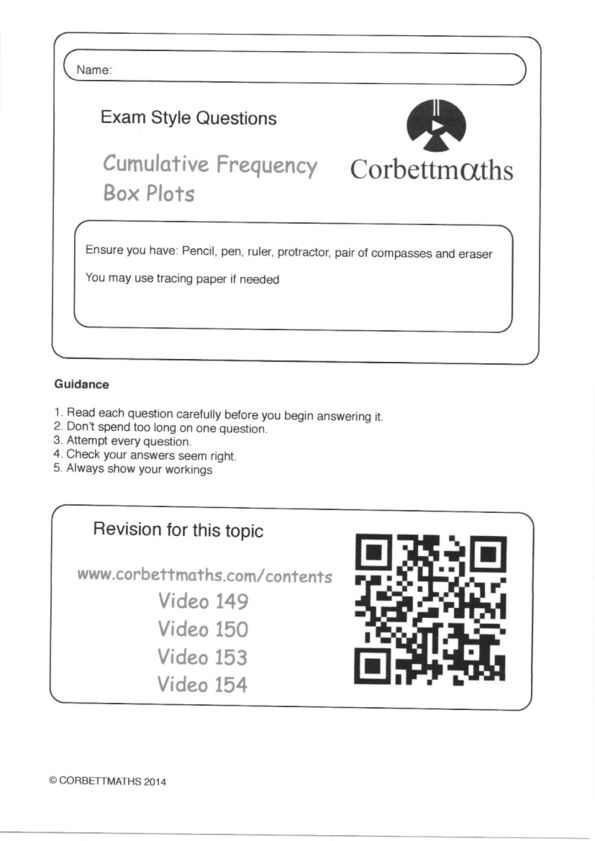 [PDF] Cumulative frequency ANS - Corbettmaths
