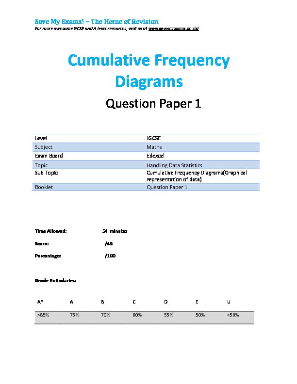 [PDF] Cumulative Frequency Diagrams - WordPresscom