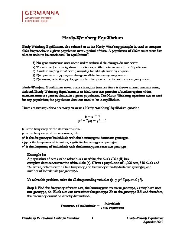 [PDF] Hardy-Weinberg Equilibrium