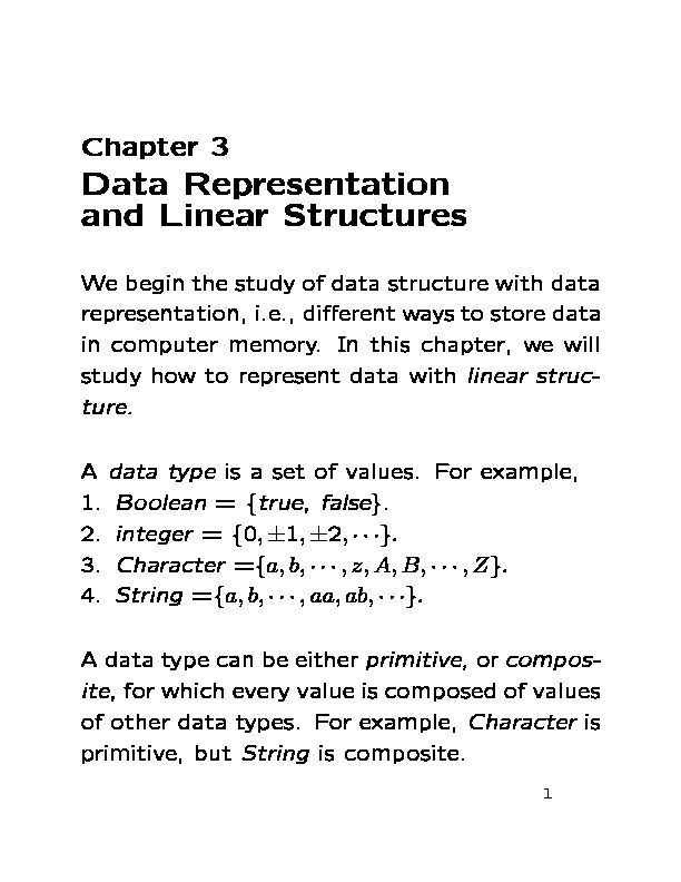 [PDF] Data Representation and Linear Structures