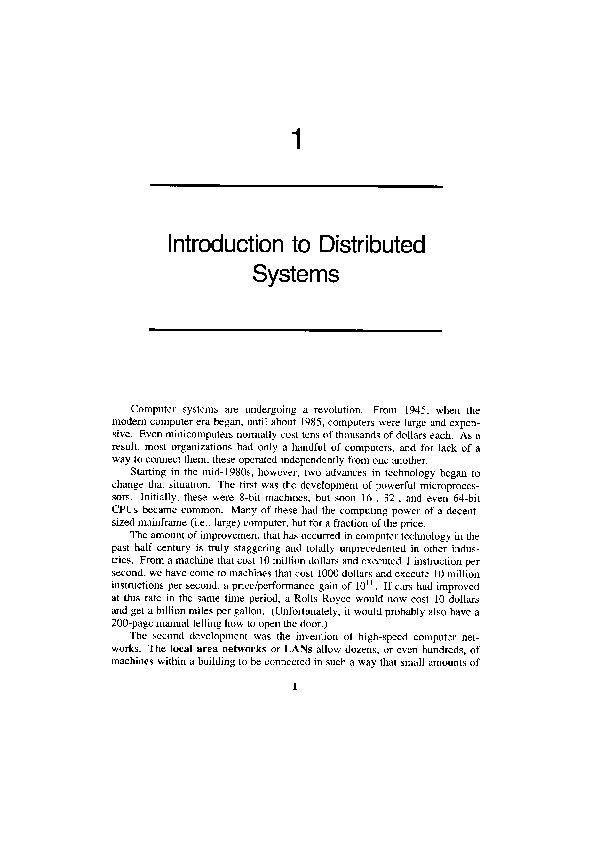 [PDF] Introduction to Distributed Systems
