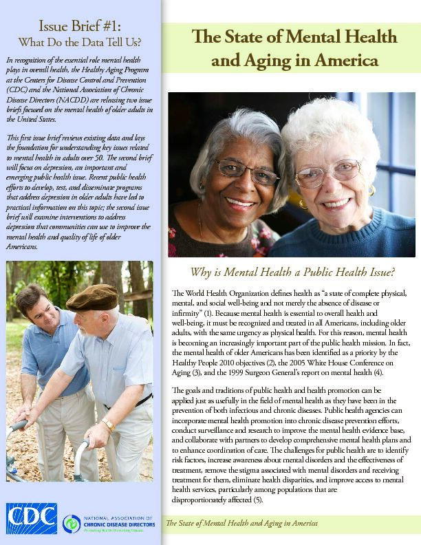 [PDF] The State of Mental Health and Aging in America