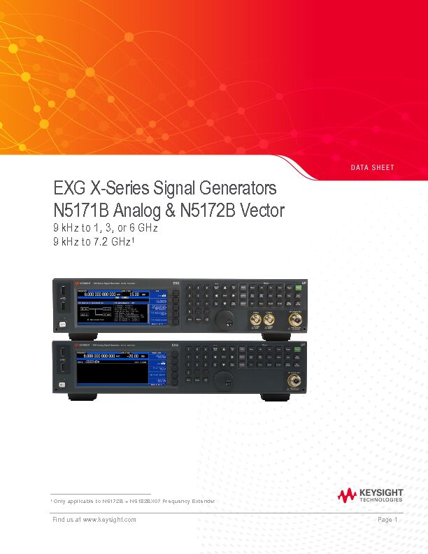 [PDF] EXG X-Series Signal Generators N5171B Analog & N5172B Vector
