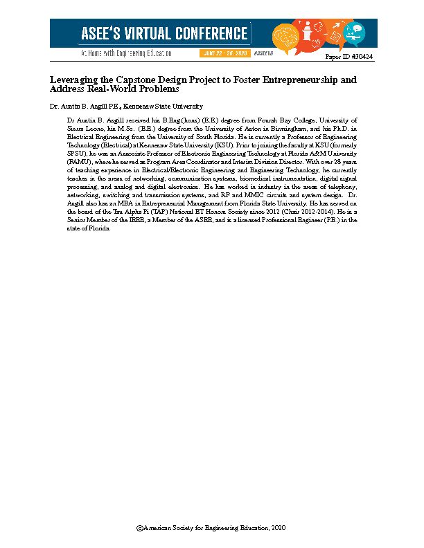 [PDF] Leveraging the Capstone Design Project to Foster Entrepreneurship