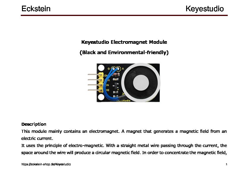 [PDF] Keyestudio Electromagnet Module (Black and Environmental-friendly)