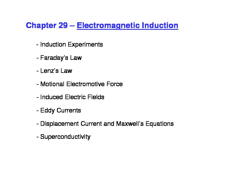 [PDF] Chapter 29 – Electromagnetic Induction - Physics