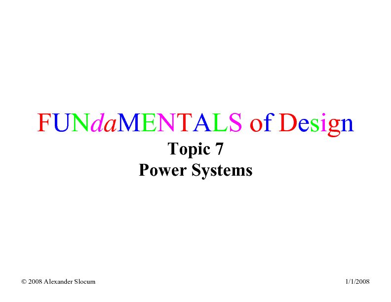 [PDF] Topic 7 Power Systems - FUNdaMENTALS of Design