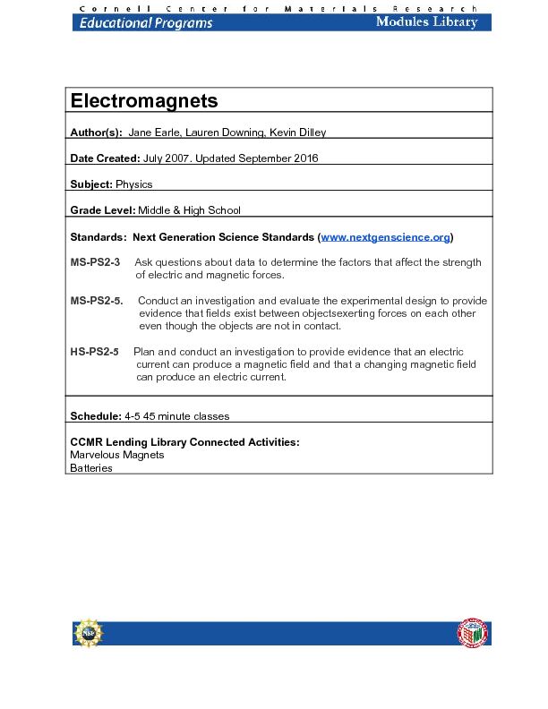 [PDF] Electromagnets - Cornell Center for Materials Research