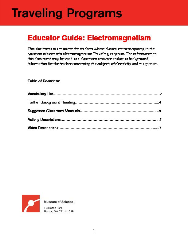 [PDF] Educator Guide: Electromagnetism - PDF4PRO