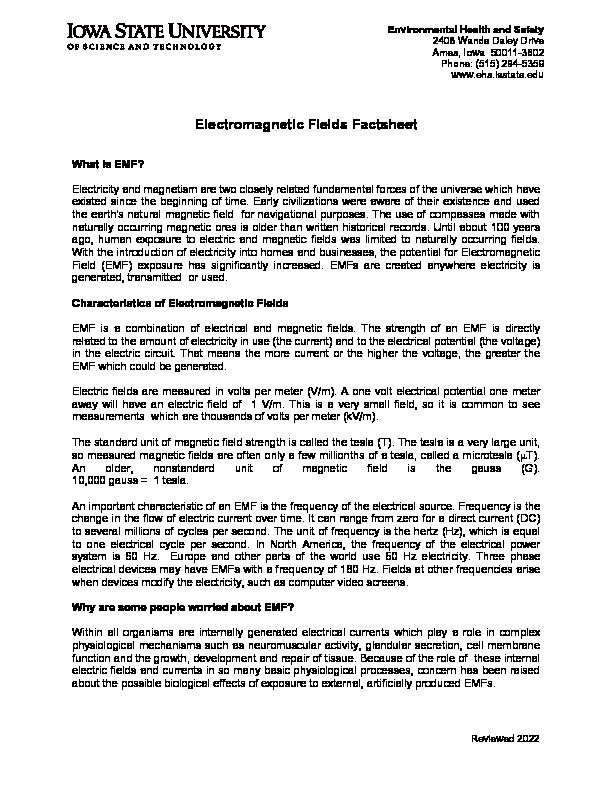 [PDF] Electromagnetic Fields Fact Sheet