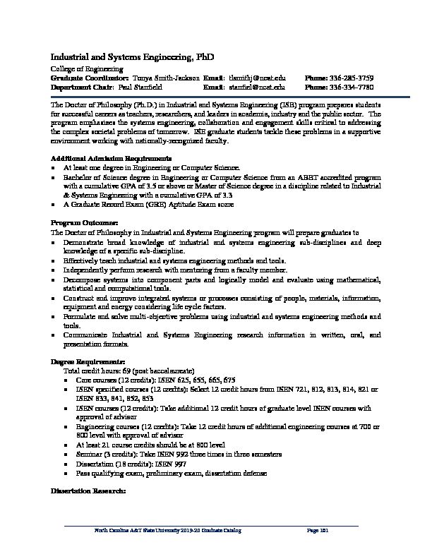 Industrial and Systems Engineering PhD