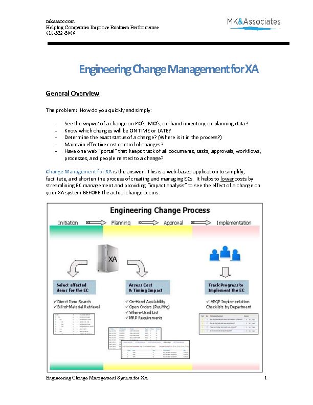 [PDF] Engineering Change Management for XA - MK & Associates