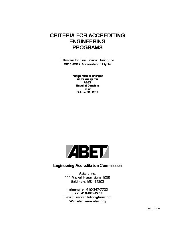 [PDF] Criteria for Accrediting Engineering Programs - ABET
