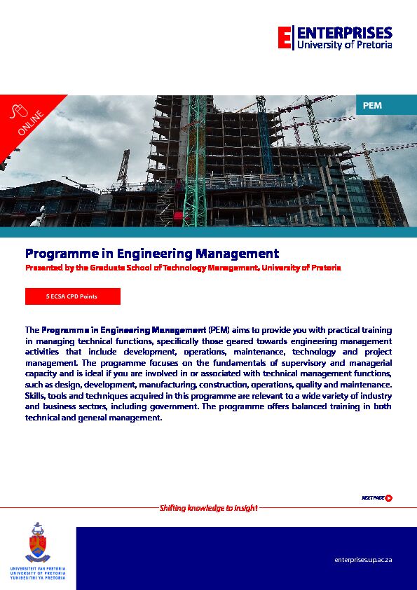 [PDF] Programme in Engineering Management