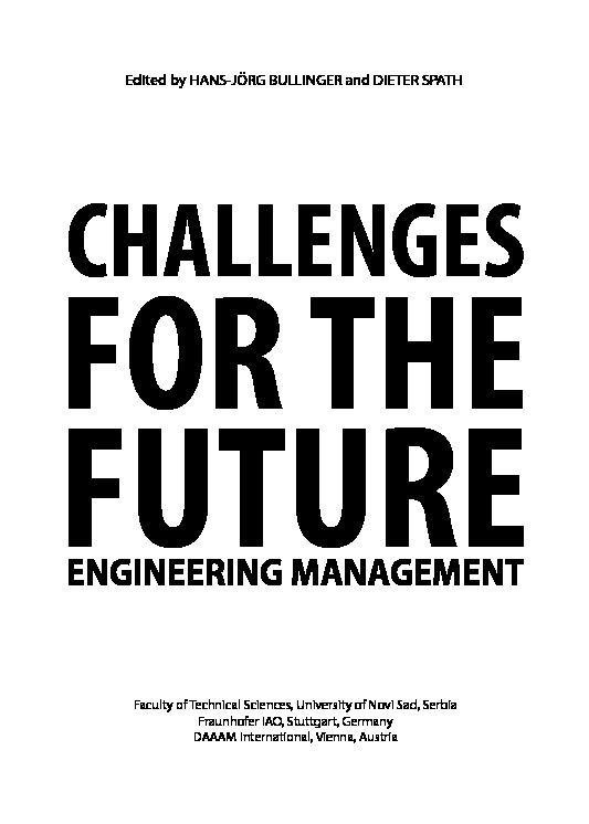 [PDF] Challenges for the Future – Engineering Management