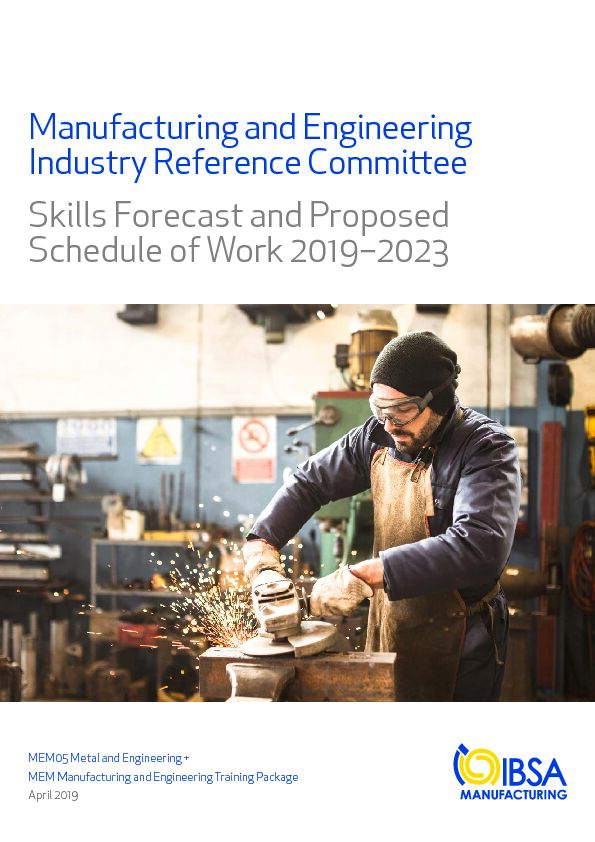 Skills Forecast and Proposed Schedule of Work 2019–2023