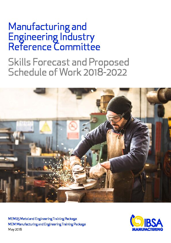 Skills Forecast and Proposed Schedule of Work 2018-2022