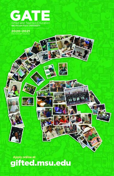 MSU Gifted and Talented Education • 2020-2021 Program Guide