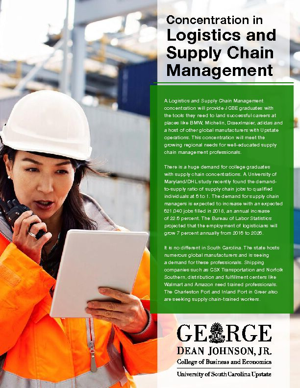[PDF] Logistics and Supply Chain Management  USC Upstate