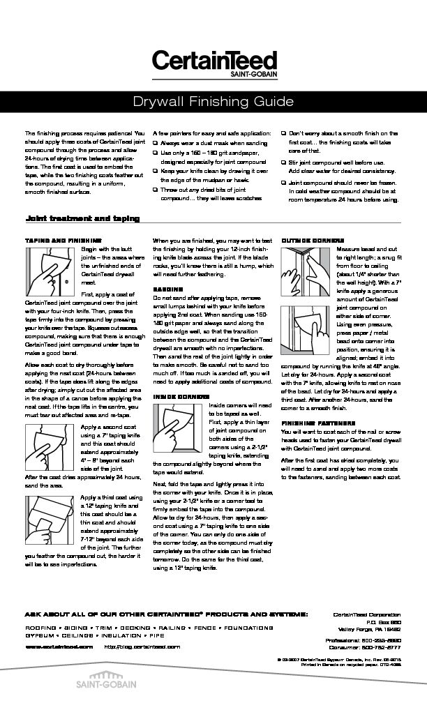 Drywall Finishing Guide - CertainTeed