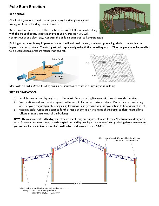 [PDF] Pole Barn Erection - Reeds Metals