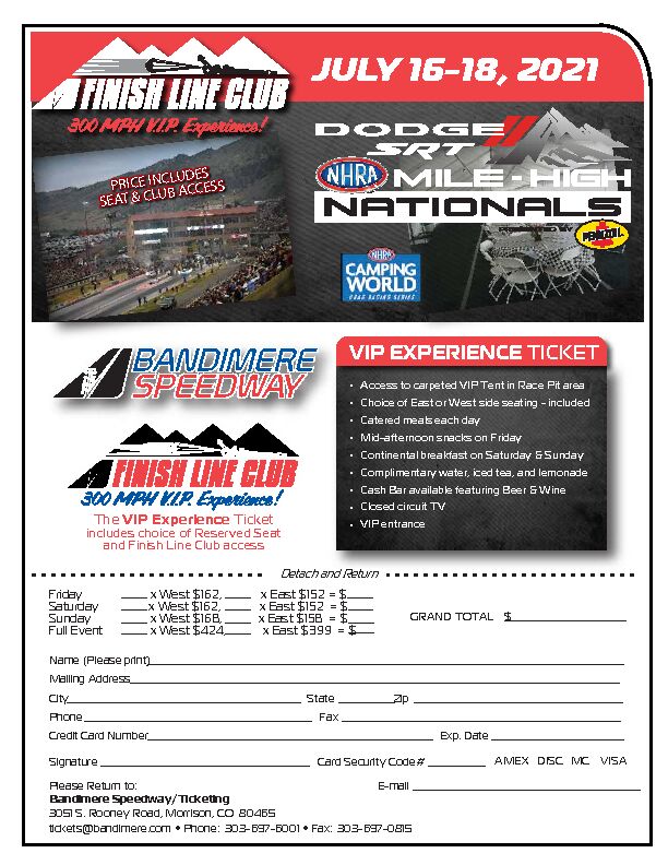 [PDF] 2021 Finish Line Club Full Page 1 - Bandimere Speedway