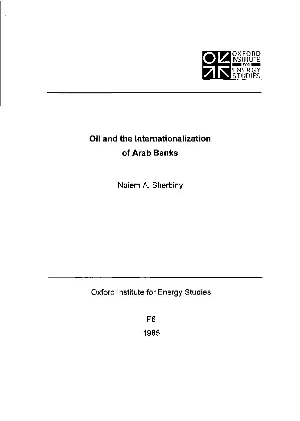 [PDF] Oil and the Internationalization of Arab Banks