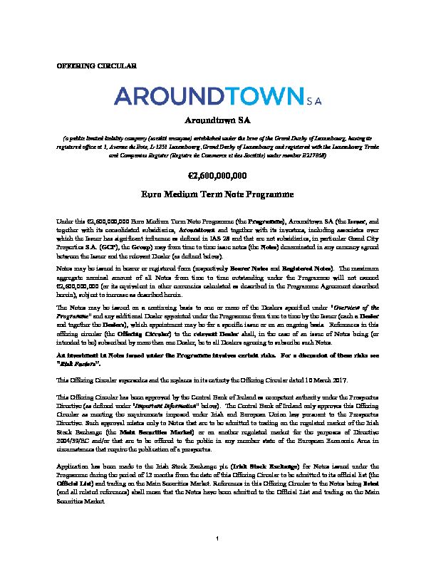 [PDF] Aroundtown SA - Euronext Dublin