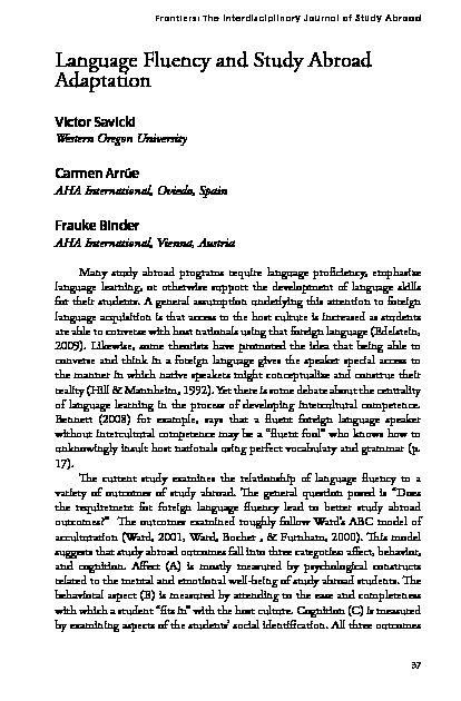 [PDF] Language Fluency and Study Abroad Adaptation - ERIC
