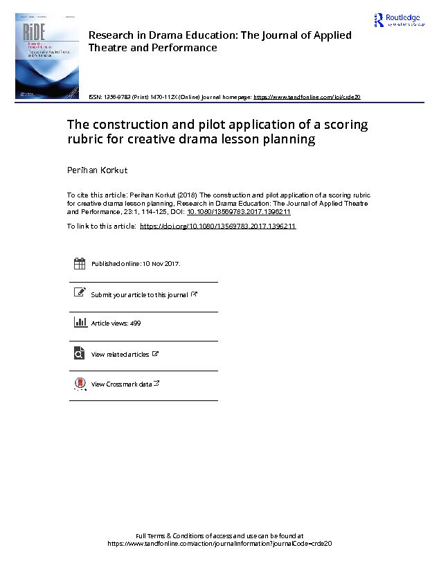The construction and pilot application of a scoring rubric for creative
