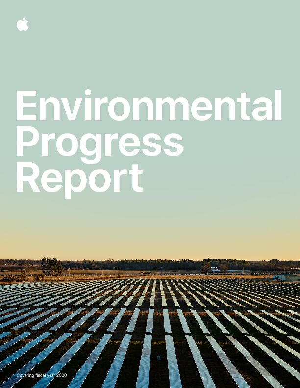 Environmental Progress Report - Apple