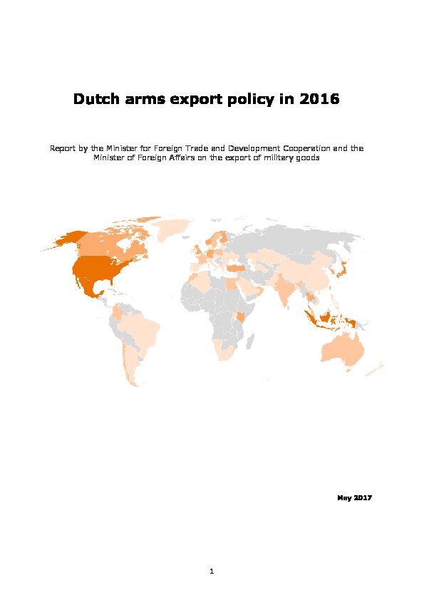 Dutch arms export policy in 2016