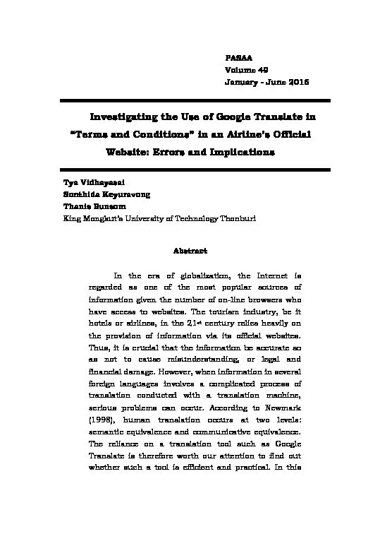 [PDF] Investigating the Use of Google Translate in - ERIC