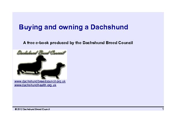 [PDF] Buying and owning a Dachshund - Dachshund Breed Council