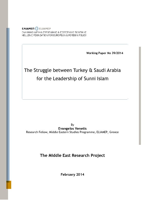 [PDF] The Struggle between Turkey and Saudi Arabia for the Leadership