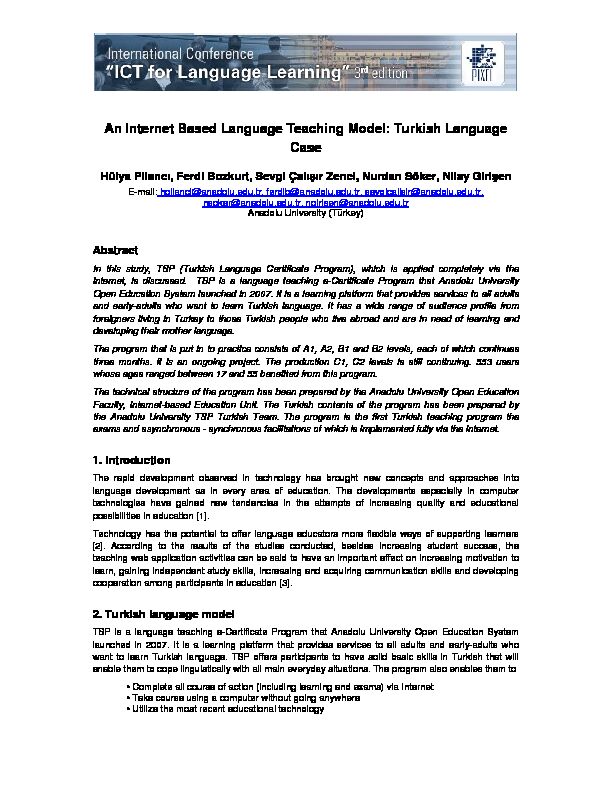[PDF] An Internet Based Language Teaching Model