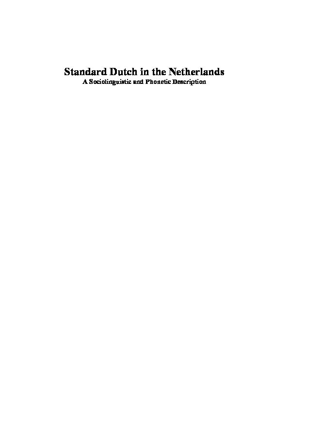 [PDF] Standard Dutch in the Netherlands - LOT Publications