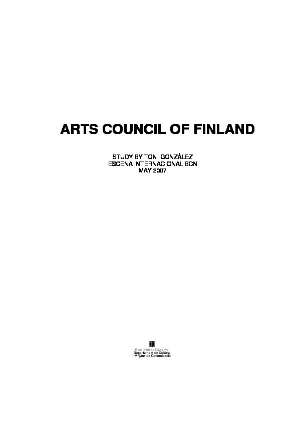 [PDF] ARTS COUNCIL OF FINLAND