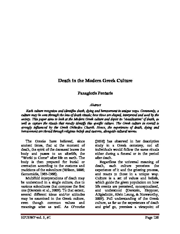 [PDF] Death in the Modern Greek Culture