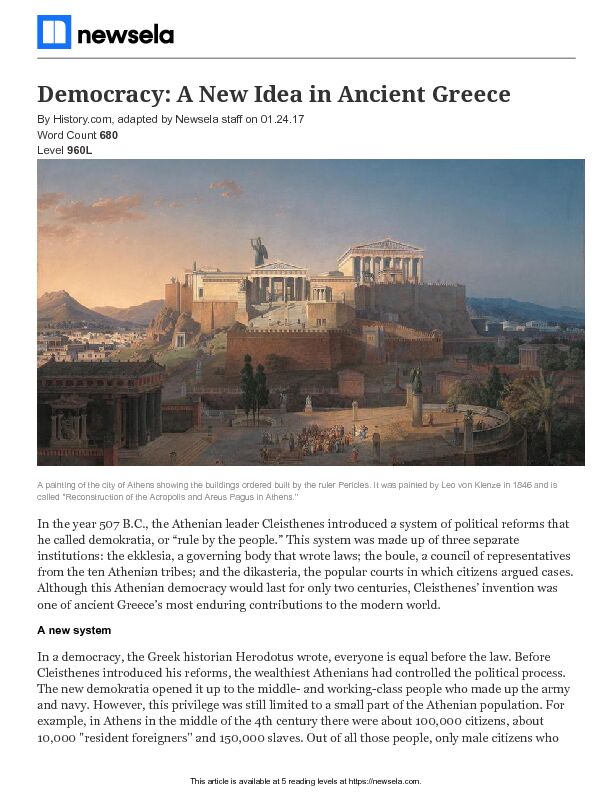 [PDF] Democracy: A New Idea in Ancient Greece
