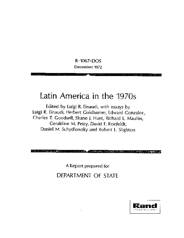 [PDF] Latin America in the 1970s - RAND Corporation