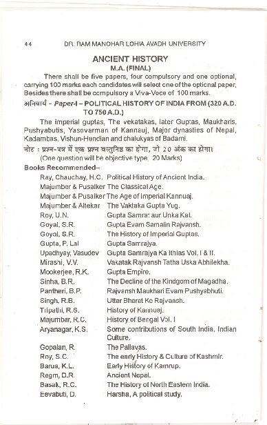 [PDF] dr ram manohar lohia avadh university - ancient history ma (final)