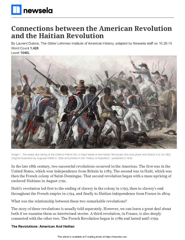 [PDF] Connections between the American Revolution and the Haitian