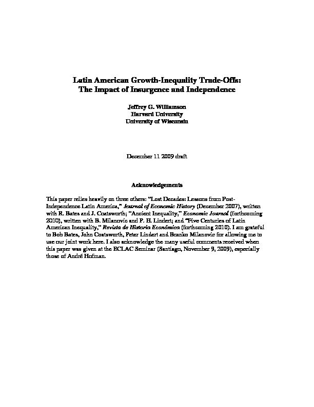[PDF] Latin American Growth-Inequality Trade-Offs - Harvard University