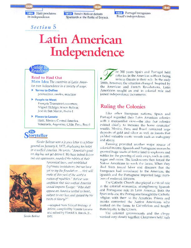 [PDF] Latin American Independence Chapterindd - Hood River County