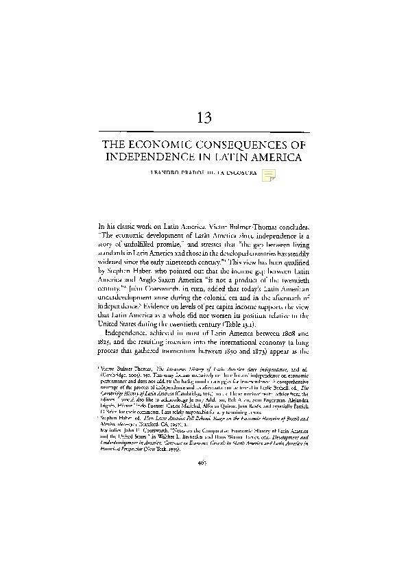 [PDF] THE ECONOMIC CONSEQUENCES OF INDEPENDENCE IN LATIN