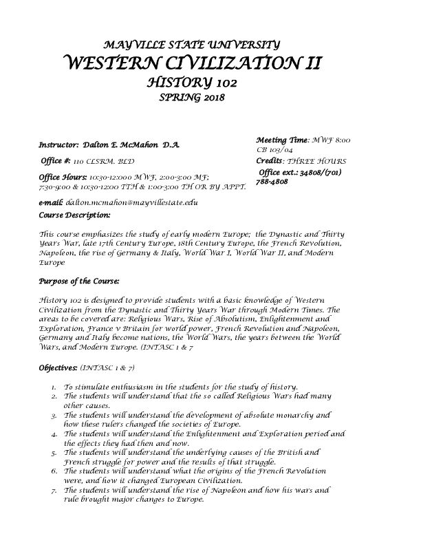 [PDF] WESTERN CIVILIZATION II - Mayville State University