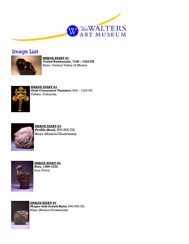 [PDF] Ancient Americas Teacher Resource Kit - The Walters Art Museum