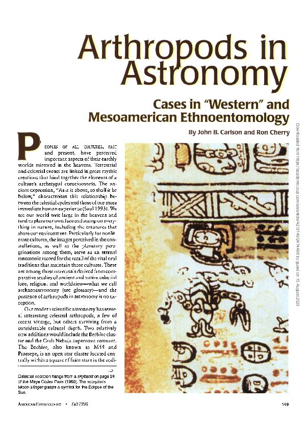 Arthropods in Astronomy