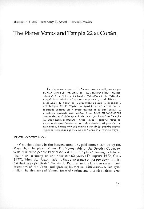 [PDF] The Planet Venus and Temple 22 at Copán